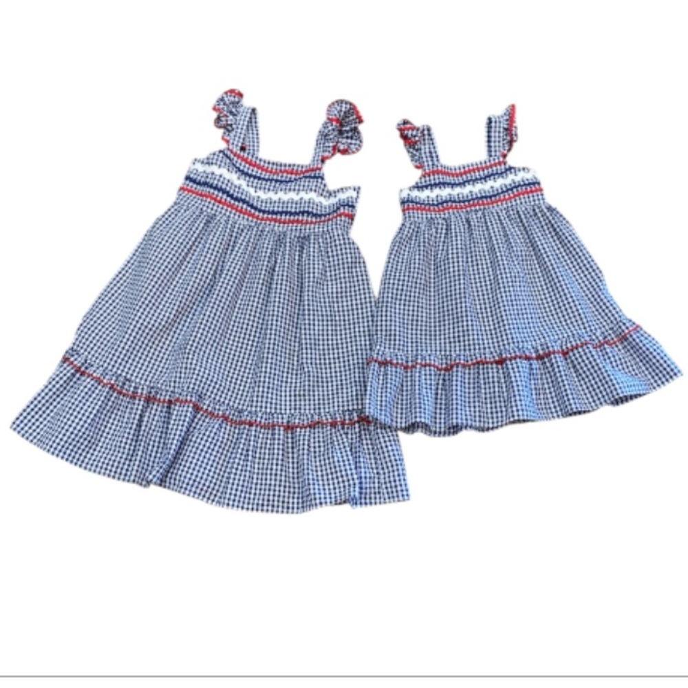 Bundle Bonnie Jean Becca Americana Sister’s Seersucker Sundresses, Size 6 and 14